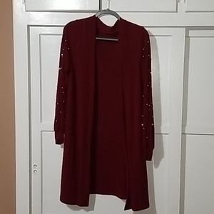 Long Burgundy Cardigan